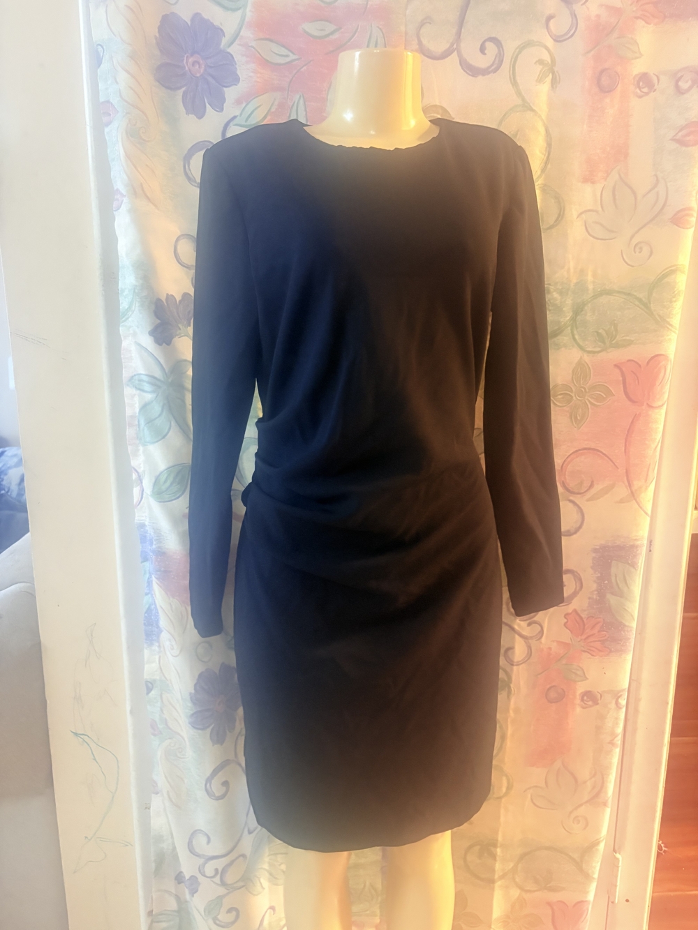 Ann Taylor Black Long-Sleeve Sheath Dress